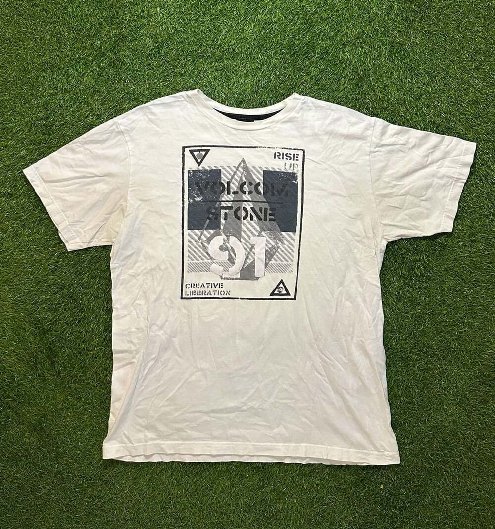Volcom Stone 91 Graphic Tee White Mens Size XL